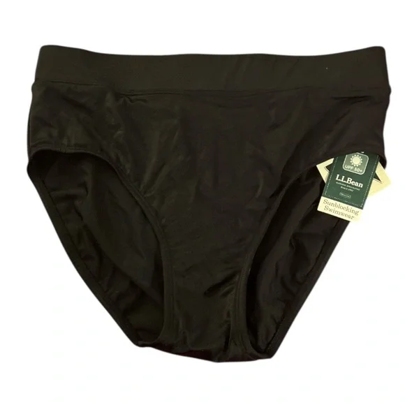 NWT L.L. Bean Women's BeanSport Swimwear, Mid-Rise Brief in black size 6 - Picture 6 of 7